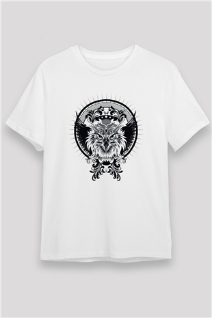 Kartal Beyaz Unisex Tişört T-Shirt - TişörtFabrikası