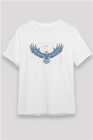 Kartal Beyaz Unisex Tişört T-Shirt - TişörtFabrikası