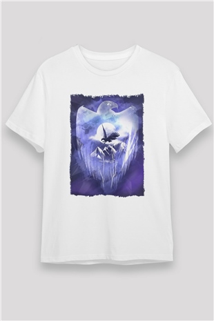 Kartal Beyaz Unisex Tişört T-Shirt - TişörtFabrikası