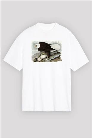 Kartal Beyaz Oversize Tişört Oversize T-shirt - TişörtFabrikası