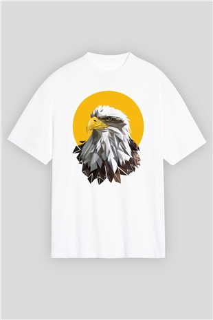 Kartal Beyaz Oversize Tişört Oversize T-shirt - TişörtFabrikası