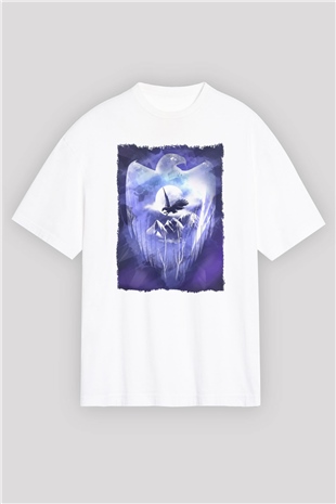 Kartal Beyaz Oversize Tişört Oversize T-shirt - TişörtFabrikası