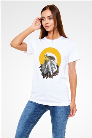 Kartal Beyaz Unisex Tişört T-Shirt - TişörtFabrikası