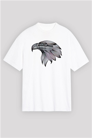 Kartal Beyaz Oversize Tişört Oversize T-shirt - TişörtFabrikası