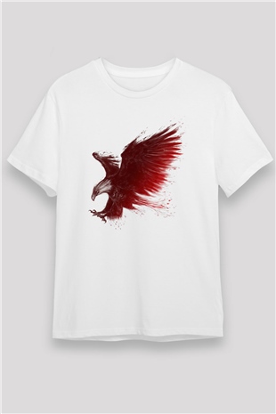 Kartal Beyaz Unisex Tişört T-Shirt - TişörtFabrikası