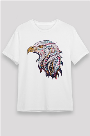 Kartal Beyaz Unisex Tişört T-Shirt - TişörtFabrikası