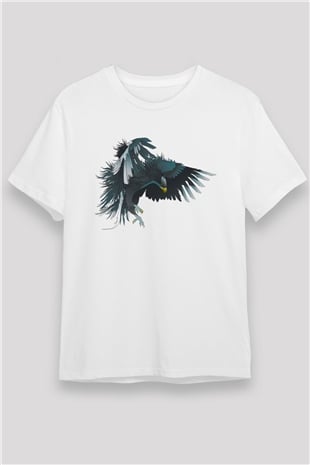 Kartal Beyaz Unisex Tişört T-Shirt - TişörtFabrikası