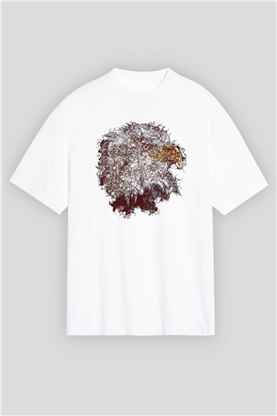 Kartal Beyaz Oversize Tişört Oversize T-shirt - TişörtFabrikası