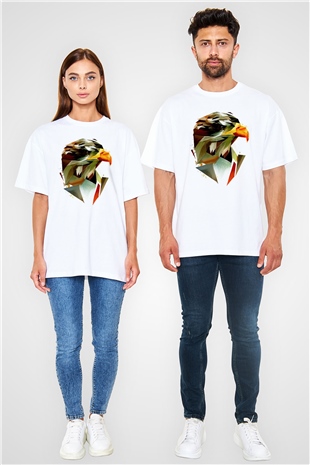Kartal Beyaz Oversize Tişört Oversize T-shirt - TişörtFabrikası