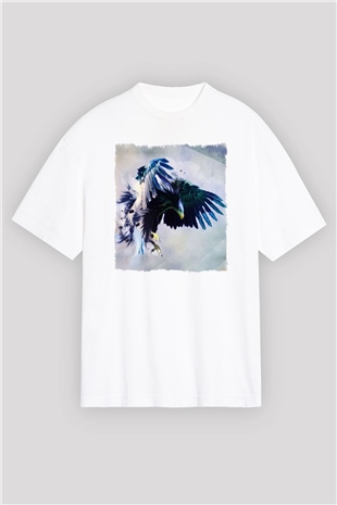 Kartal Beyaz Oversize Tişört Oversize T-shirt - TişörtFabrikası