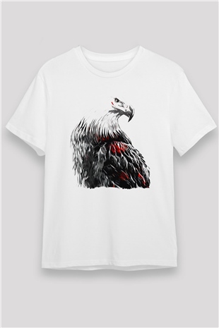 Kartal Beyaz Unisex Tişört T-Shirt - TişörtFabrikası