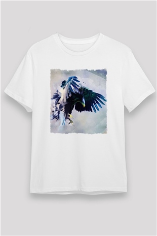 Kartal Beyaz Unisex Tişört T-Shirt - TişörtFabrikası