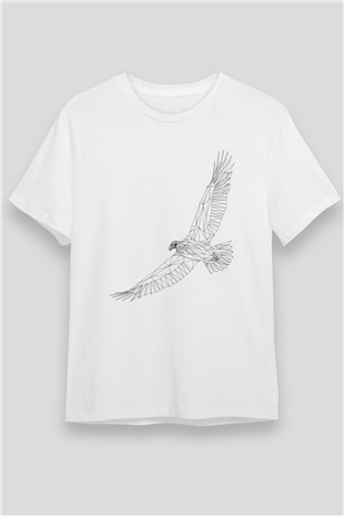 Kartal Beyaz Unisex Tişört T-Shirt - TişörtFabrikası