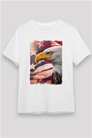 Kartal Beyaz Unisex Tişört T-Shirt - TişörtFabrikası