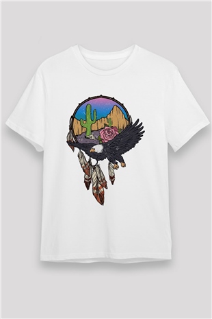 Kartal Beyaz Unisex Tişört T-Shirt - TişörtFabrikası