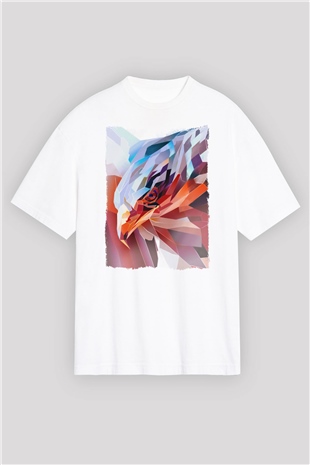 Kartal Beyaz Oversize Tişört Oversize T-shirt - TişörtFabrikası