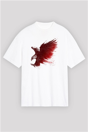 Kartal Beyaz Oversize Tişört Oversize T-shirt - TişörtFabrikası