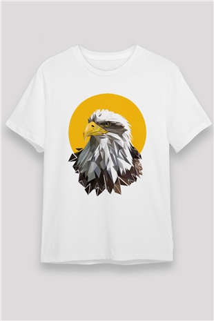 Kartal Beyaz Unisex Tişört T-Shirt - TişörtFabrikası