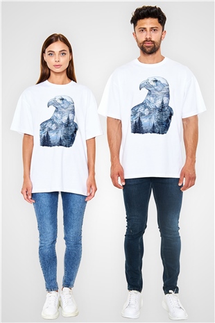 Kartal Beyaz Oversize Tişört Oversize T-shirt - TişörtFabrikası