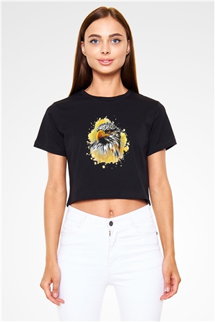Kartal Siyah Crop Top Tişört