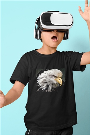 Kartal Siyah Unisex Çocuk Tişört