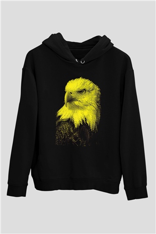 Kartal Siyah Unisex Hoodie