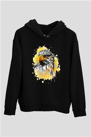 Kartal Siyah Unisex Hoodie