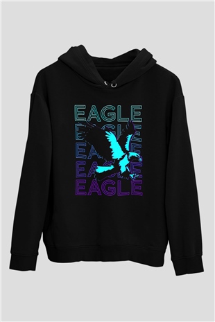Kartal Siyah Unisex Hoodie