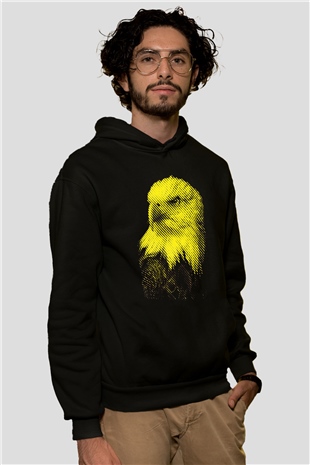 Kartal Siyah Unisex Hoodie
