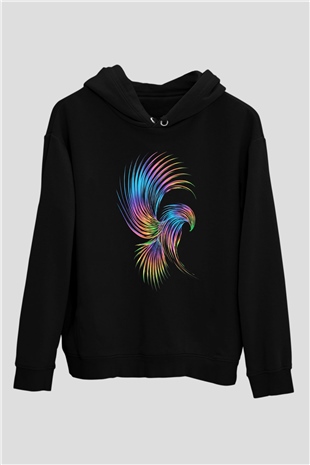 Kartal Siyah Unisex Hoodie