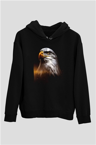 Kartal Siyah Unisex Hoodie