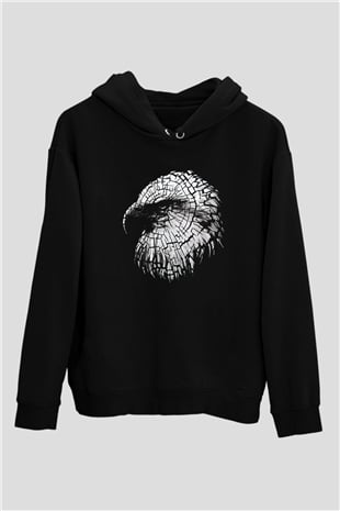 Kartal Siyah Unisex Hoodie