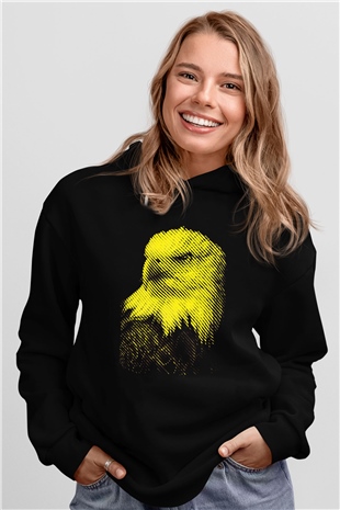 Kartal Siyah Unisex Hoodie