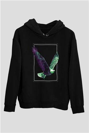 Kartal Siyah Unisex Hoodie