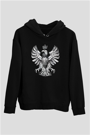 Kartal Siyah Unisex Hoodie
