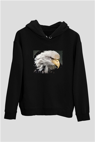 Kartal Siyah Unisex Hoodie