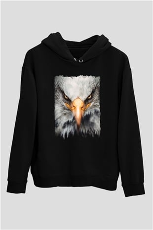 Kartal Siyah Unisex Hoodie