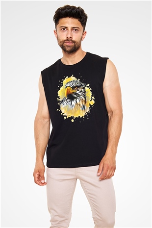 Kartal Siyah Unisex Kolsuz Tişört