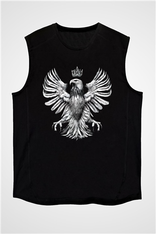 Kartal Siyah Unisex Kolsuz Tişört