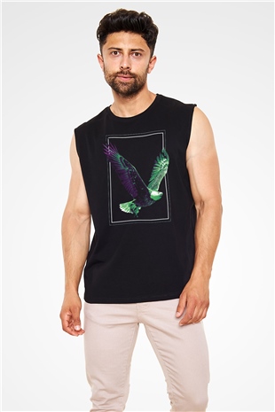 Kartal Siyah Unisex Kolsuz Tişört
