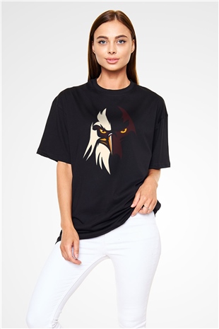 Kartal Siyah Unisex Oversize Tişört T-Shirt