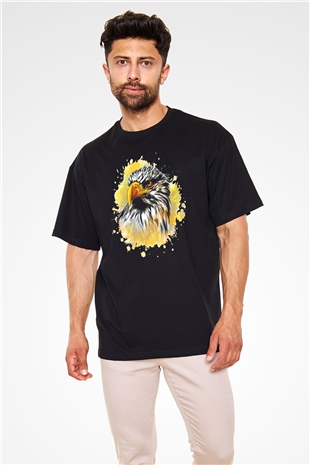 Kartal Siyah Unisex Oversize Tişört T-Shirt