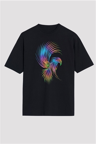 Kartal Siyah Unisex Oversize Tişört T-Shirt