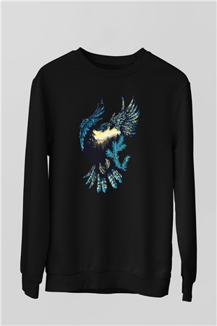Kartal Siyah Unisex Sweatshirt