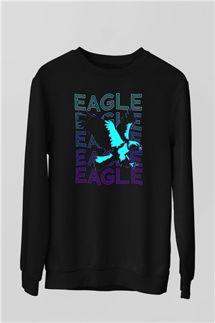 Kartal Siyah Unisex Sweatshirt