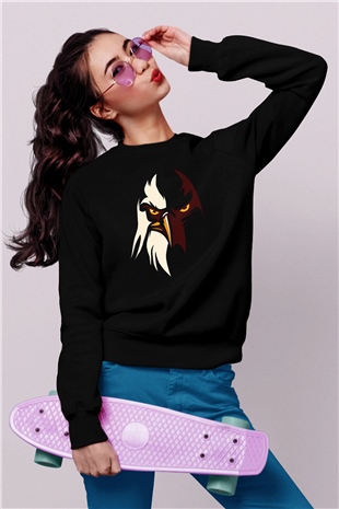 Kartal Siyah Unisex Sweatshirt