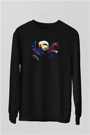 Kartal Siyah Unisex Sweatshirt