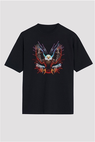 Kartal Siyah Oversize Tişört Oversize T-shirt - TişörtFabrikası