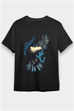 Kartal Siyah Unisex Tişört T-Shirt - TişörtFabrikası