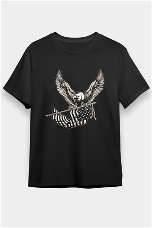 Kartal Siyah Unisex Tişört T-Shirt - TişörtFabrikası